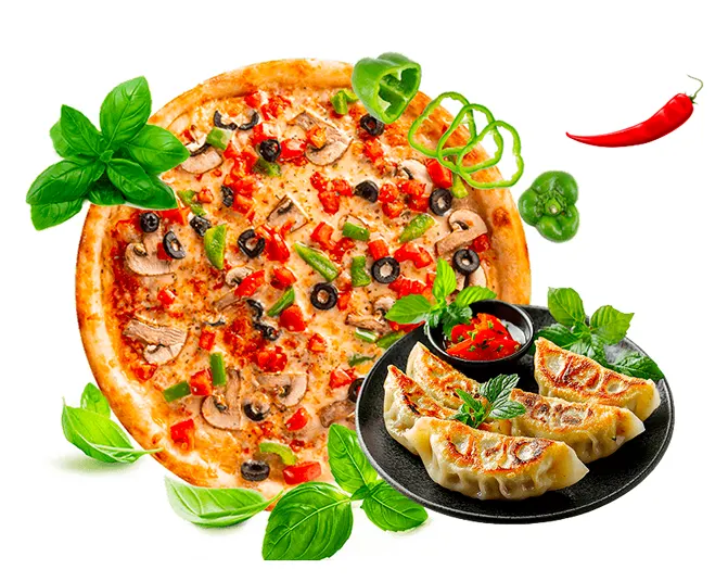 Close-up of locally sourced fresh vegetable pizza toppings including zucchini, artichoke hearts, and sun-dried tomatoes being prepped at The Pizza Corner